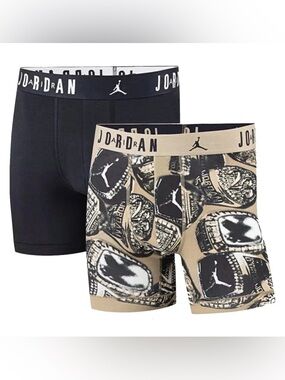 Jordan 2 Pack Flight Cotton Stretch Boxer Briefs  Men's Size L
